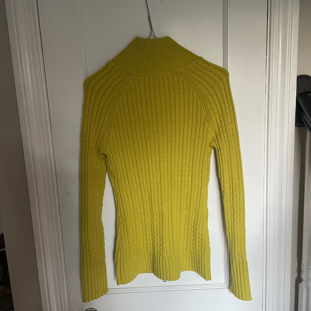 Free People Eliza Cable Knit Sweater In Chartreuse Size XS - Picture 4 of 4